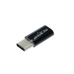 OTB USB Type C (USB-C) adapter csatlakozó - Micro USB 2.0 dugalj fekete - Kiárusítás! fotó