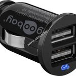 Goobay autós USB mini adapter gyorstöltő 12-24V 2db USB fekete (2, 4A) - Kiárusítás! fotó