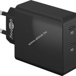 Dupla USB-C Power Delivery gyorstöltő, 36W, fekete - A készlet erejéig! fotó