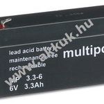 Ólom akku 6V 3, 3Ah (Multipower) típus MP3, 3-6 fotó