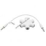 Audio splitter / jack fej, fülhallgató, hangjel elosztó 5 portos adapter (3, 5mm) fehér fotó