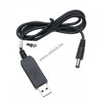 USB töltő kábel 5, 5mm x 2, 5mm Dc csatlakozóval 5V/2A - 12V/0.7A fotó