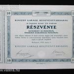 Kinizsy Garage (garázs) részvény 10x30 pengő 1928 fotó