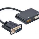 Gembird A-VGA-HDMI-02 VGA to HDMI + VGA adapter cable 0, 15m Black A-VGA-HDMI-02 Kiegészítő, Kellé... fotó