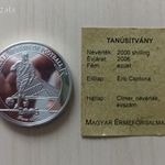 A labdarúgás halhatatlanjai Eric Cantona, 2006. évi 2000 Shilling PP Ezüst 0.925 25 gr. Uganda fotó