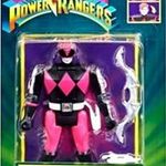 10cm-es Mighty Morphin Power Rangers Retro Collection figura - Pink-Fekete Ranger átfordítható fejű, fotó