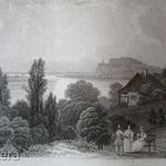 ÚJVIDÉK NOVI SAD NEUSATZ LÁTKÉP JELZETT ROHBOCK METSZET KÉP CCA. 1850 fotó