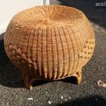 Rattan puff, cca 50cm átm, NMÁ fotó