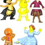 Shrek figura - 5db játék: Fiona, Shrek bébi, Csizmás Kandúr, Herceg és Mézi a mézeskalács ember - Mc fotó