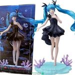 000 22cmes Anime figura - Vocaloid Hatsune Miku anime énekes avatar PVC szobor fekete ruhás cízalatt fotó