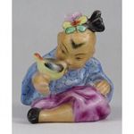 1S540 Kínai kislány Herendi porcelán figura madárral fotó