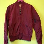 Eredeti Alpha Industries MA-1 Type burgundi vörös Bomber dzseki divatos vagány férfi kabát Méret: S fotó