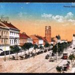 1922. Debrecen - Ferencz J.út./ Központi szálloda, Taxi állomás, Villamos fotó