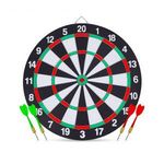 Kétoldalú darts tábla, 4 db fémhegyű nyíllal - 29 cm fotó