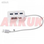 Memória kártyaolvasó (MS/SD/M2/TF) és USB-Hub USB 3.0 fotó