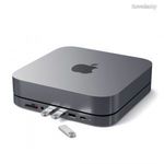 Satechi Type-C Aluminum Stand & Hub for Mac Mini Docking Staion Dark Grey ST-ABHFM fotó