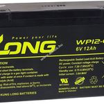 Kung Long ólom akku WP12-6S kompatibilis YUASA típus NP12-6 6V 12Ah fotó