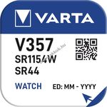 Varta gombelem, óraelem V357/SR44/SR1154W 1db/csomag - Kiárusítás! fotó