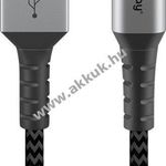 Goobay USB-C kábel, szövetborítás, 2m, szürke 60W fotó