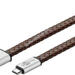 Goobay USB kábel 2.0 micro USB csatlakozóval 1m barna (eredeti bőr borítású) - A készlet erejéig! fotó