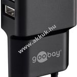 Goobay hálózati usb töltő 2 x USB aljzat 2, 4A fekete fotó