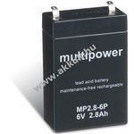 Ólom akku 6V 2, 8Ah (Multipower) típus MP2, 8-6P fotó