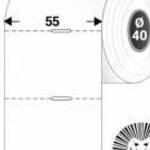 Polccímke 55 * 38 mm-es, perforált, termál, vezérlőlyukkal (1000 db/tekercs) - Tezeko fotó