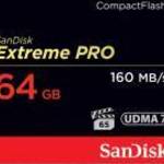 SanDisk 64GB Extreme Pro CF 160MB/s memóriakártya CompactFlash fotó