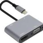 VCOM kábel átalakító USB TYPE-C apa - VGA anya + USB 3.0 + PD 100W + Jack 3, 5 mm (CU4511) fotó