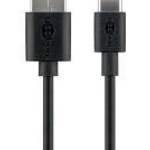 Goobay USB-C - USB-A adat- és töltőkábel, 1m, fekete 45735 fotó