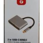 VCOM kábel átalakító USB Type-C apa - VGA + HDMI anya (CU433m) fotó