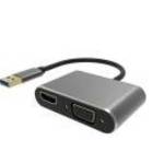 VCOM kábel átalakító USB3.0 apa - VGA + HDMI anya (CU322M) fotó