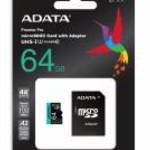 ADATA Premier Pro 64GB microSDXC/SDHC UHS-I U3 Class 10 memóriakártya fotó