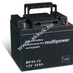 Ólom akku 12V 45Ah (Multipower) típus MP45-12 - VDS-minősítéssel fotó