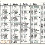 Kártyanaptár.1993 - 1994 - azonosításuk a képeken lévő számok alapján évszám / sorszám fotó