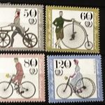 1985 HISTORISCHE FAHRRADER - TÖRTÉNELMI KERÉKPÁR - BUNDESPOST NÉMET BÉLYEG SOR** 6 EURO -03.- fotó