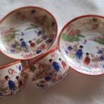 Kínai mintával jelzett antik porcelán kávéspohár +tányér. 2-2-darab fotó