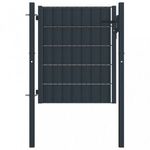 antracitszürke PVC és acél kerítéskapu 100 x 101 cm fotó