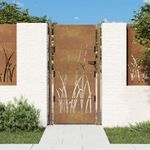 fűmintás corten acél kerti kapu 105 x 180 cm fotó