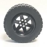 Lego Wheel 56mm D. x 34mm Technic Racing Medium, 3 Pin Holes with Black Tire 94.3 x 38 R (44772 /... fotó