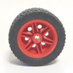 Lego Wheel 30.4mm D. x 20mm with No Pin Holes and Reinforced Rim with Black Tire 43.2 x 22 ZR (56... fotó