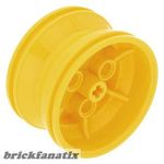 Lego Wheel 43.2mm D. x 26mm Technic Racing Small, 3 Pin Holes, Yellow fotó