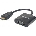 HDMI - VGA átalakító adapter, 1x HDMI dugó - 1x VGA aljzat, fekete, Manhattan fotó