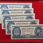 5db SORSZÁMKÖVETŐ 20 FORINT 1975 kiv, egyetlen hajtás középen ! fotó