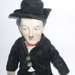 RÉGI CHARLIE CHAPLIN PORCELÁN FEJŰ KEZŰ LÁBÚ FIGURA 60 CM MAGAS fotó