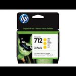 HP 712 - 3-pack - yellow - original - DesignJet - ink cartridge (3ED79A) fotó