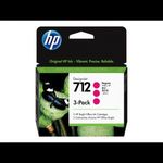 HP 712 - 3-pack - magenta - original - DesignJet - ink cartridge (3ED78A) fotó