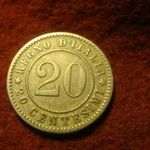 Olasz nikkel 20 cent 1894 K.B. fotó