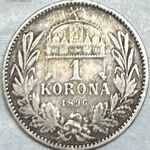 Ezüst - Ferenc József 1 Korona 1896 1Ft NMÁ! #162 fotó