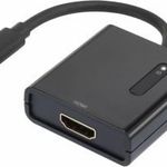 USB - HDMI átalakító adapter, 1x USB C dugó - 1x HDMI aljzat, aranyozott, fekete, Renkforce fotó